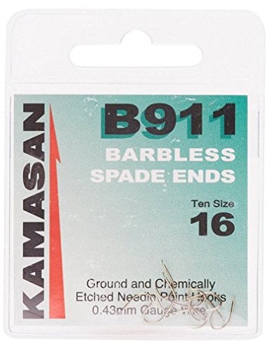 Kamasan B911 Extra Strong Eyed Fishing Hooks - Size 16, Silver, One Size