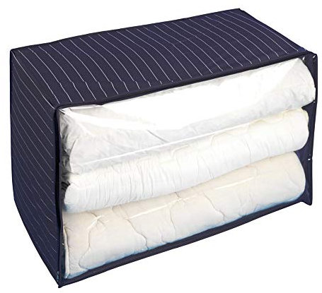 WENKO 4376210100 Jumbo-Box Comfort, Kunststoff - PEVA, 91 x 48 x 53 cm, Blau