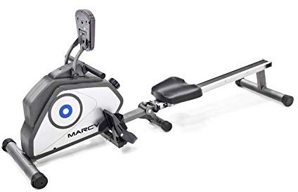 Marcy Foldable 8-Level Magnetic Resistance Rowing Machine with Transport Wheels NS-40503RW,Grey