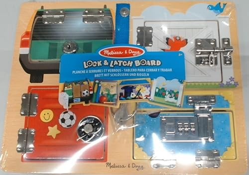Melissa & Doug Schloss- und Verriegelungsspielbrett | entwicklungsförderndes Spielzeug | motorische Fähigkeiten | 3+ | Geschenk für Jungen oder Mädchen