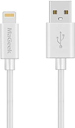 MaGeek® 3.0m de Apple MFi Certificado Lightning para el Cable USB para el iPhone X/8 Plus/8/7/7 Plus/6s/6s Plus/6/6 Plus/5s/5, iPad mini/4/3/2, iPad Pro Air 2 (Blanco)