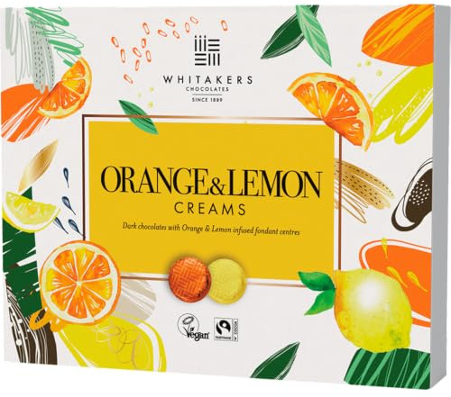 Whitakers Orange & Lemon Creams 200g | Gift box for birthdays, anniversaries, Mother's Day and special occasions.