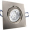 trendlights24 Carree-C LED Decken Einbaustrahler 8er Set 7W dimmbar 50° 230V GU10 eckig Edelstahl Optik gebürstet - Warmweiß - Einbauleuchte schwenkbar
