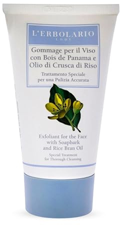 L'Erbolario Soapbark And Rice Bran Oil Exfoliant - With Smoothing Microgranules - Removes All Impurities And Dead Skin Cells - Refines Skin Texture - Leaves Face Soft And Velvety - 2.5 Oz Cleanser
