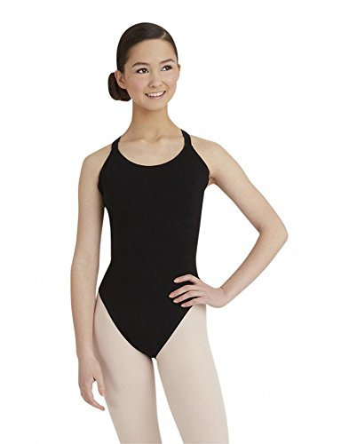Capezio Damen CC123 Dbl Strap Cami Leo, Schwarz, XL