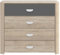 FORTE Yoop moderne Kommode mit 4 Schubladen , Holzwerkstoff, Sonoma Eiche Dekor mit Grau matt, B x H x T: 93,5 x 82,4 x 41,3 cm
