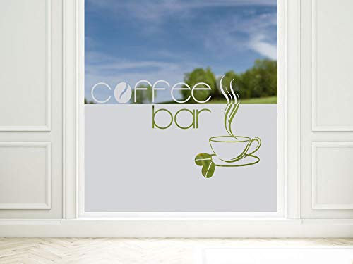 GRAZDesign Fensterfolie Küche Blickdicht Coffee Bar Motiv Sichtschutzfolie selbstklebend - 80x57cm / Silbergrau