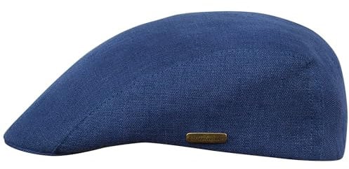 Sterkowski Gecko Schiebermütze Sommer | 100% Leinen Mütze Herren Und Damen | Flatcap Sonnenhut Trendmütze Golf Cap Vintage Kappe Klassische Outdoor Stoffmütze Trendmütze Urbane Blau 54