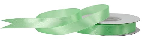 Satinband 12mm x 25m Rolle - FARBAUSWAHL in 3/6/12/18/25/38/50/75/100mm - farbecht & waschbar - Schleifenband für Hochzeit - Geschenkband zum Verpacken Dekorieren Basteln - Mint 513
