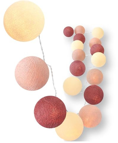 CREATIVECOTTON Cadena de luces LED con temporizador y regulador de luz incluido (Jardin de Rosas, 35 bolas)