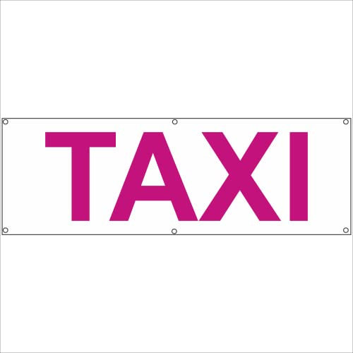 Indigos UG - Plane wasserdicht Gerüstplane - p095 - TAXI - Banner - 200 cm x 67 cm - Baustelle, Garten, Zaun oder Veranstaltung im Sommer - Werbeplane, Werbung