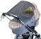 Sonnensegel Kinderwagen mit Seitenschutz – UV Schutz 50+ - Sonnenschutz für Buggy – Universal Baby Sonnenverdeck - Atmungsaktiv und Waschbar – Farbe: Anthrazite