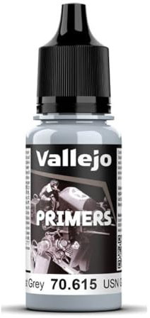 Vallejo - Oberflächengrundierung | USN Light Ghost Grey Acrylgrundierung 18 ml | Matte Oberfläche und schnell trocknend | perfekt für Airbrush und große Haftung auf Figuren und maßstabsgetreuen