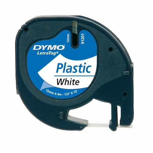 DYMO - LetraTag Tape 12mm x 4m (Black on white) (S0721660)