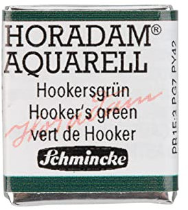 Schmincke - HORADAM® AQUARELL - finest artists' watercolour paints, 521 Hookers green, 14 521 044, 1/2 pan