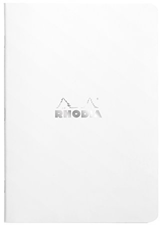 RHODIA 119181C - Taccuino a punto metallico White - A5 14,8X21cm - Quadretti piccoli - 96 pag. - Carta Clairefontaine Bianca 80g/m² -COPERTINA in carta trattata morbida, resistente e impermeabile - Classic