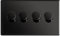 LED Dimmer Switch 4 Gang 2 Way 100w x 4 Nickel Black Dimmer Switch Screwless Plate N358GME