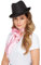 Fever Kollektion Gangster Filzhut Schwarz Rosa Streifen Deluxe, One Size