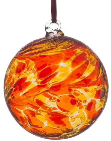 Glaskugel/Freundschaftskugel Ruby, 8 cm, Orange