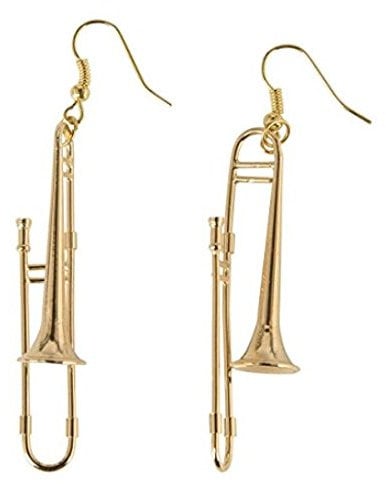 Miniblings Posaunen Ohrringe Posaune Posaunist Orchester Jazz vergoldet mit Box - Handmade Modeschmuck I Ohrhänger Ohrschmuck vergoldet