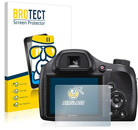 brotect Glass Screen Protector Film compatible with Sony Cyber-Shot DSC-H400 - Glass-Foil 9H Protection [Scratch Resistant, High Clarity]