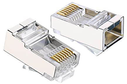 UGREEN Lot de 10 Cat 6 Connecteur RJ45 Ethernet Réseau Embout Fiche Blindé STP 8P8C pour Cable Réseau Cat 6 Cat 5e Cat 5