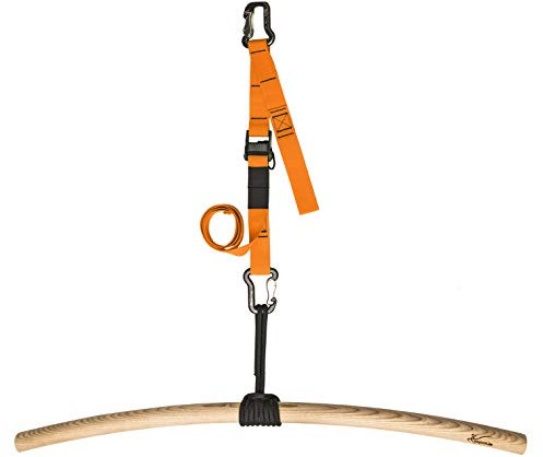 eaglefit - Premium Klimmzugstange aus Holz für Outdoor & Zuhause (wetterfest, 100 cm) Klimmzug Stange ergonomisch gebogen für Decke, Balken, Garten, Baum - Pull-Up Bar verstellbar hängend (orange)