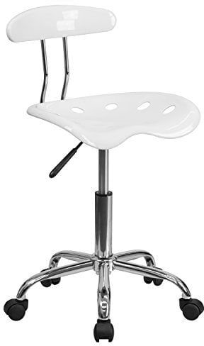 Flash Furniture Bürostuhl, Chrom, weiß, 42 x 43 x 88 cm