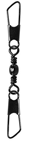 FOXCUP Doppelwirbel Karabiner Größe: 10 10 kg Schwarz D-Form Twist Lock