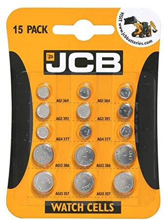 JCB batteries - watch cell batteries (assortment of 15)