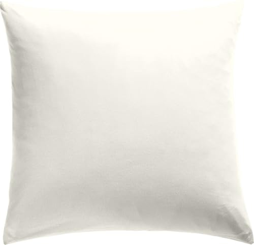 REDBEST Kissenbezug Single- Jersey San Francisco, wollweiß Größe 80x80 cm - weiche Qualität, bügelfrei, praktischer Reißverschluss, 100% Baumwolle