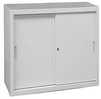 Lüllmann Büro Schiebetürenschrank Stahl grau 750x800x450mm