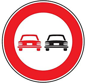 CARTELLO STRADALE DIVIETO DI SORPASSO 3G EAN: 8012947689721