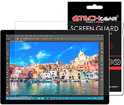 TECHGEAR [Pack of 2] Screen Protectors for Microsoft Surface Pro 6, Pro 2017 & Pro 4 (12.3 screen) - Ultra Clear Screen Protector Guard Cover + Screen Cleaning Cloth & Applicator Card