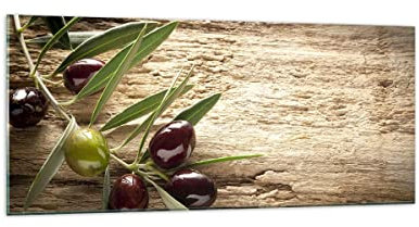 Wandbilder Dekoration Wohnzimmer Oliv italien aroma diät Panorama Bilder auf Glas 120x50cm Glasbild Schlafzimmer Küche Wand Kunstdruck Art Groß Wanddeko Bild im Glas Modern Wall Decor GAB120x50-2420