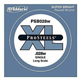D'Addario .028 ProSteels Long Scale Single String for Bass Guitar