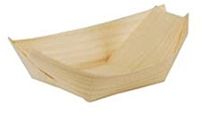 Einweggeschirr & Besteck 50 Fingerfood - Schalen, Holz 11 cm x 6,5 cm Schiffchen biologisch abbaubar