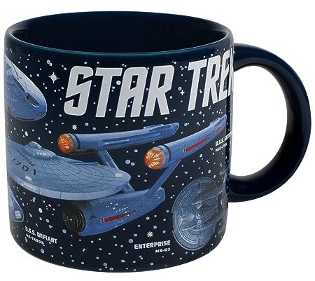 Star Trek Flaggschiff Kaffeetasse | Die Kaffee-Tasse & Tee-Becher in groß für Trekkies | Nerd Teetasse | Große Tasse ca. 350 ml | Geschenk für Star Trek Fans zu Geburtstag, Weihnachten