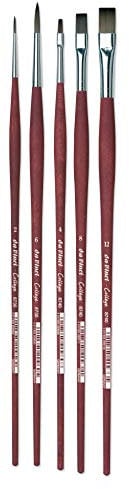 Da Vinci 5269 Lot de 5 pinceaux en Fibre synthétique – College – Couleurs à l'huile et Acrylique – Marron