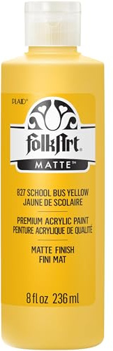 FolkArt Acrylic Paint in Assorted Colors (8 oz), 827, School Bus Yellow