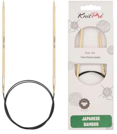 KnitPro K22226 Rundstricknadel, Bamboo, Braun, 60 cm x 3.5 mm