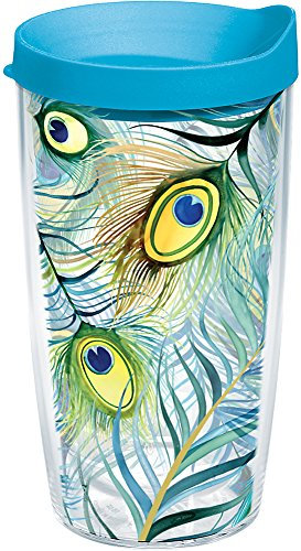 Tervis Tumbler Peacock Feathers Wrap 16oz with Travel Lid by Tervis