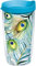Tervis Tumbler Peacock Feathers Wrap 16oz with Travel Lid by Tervis