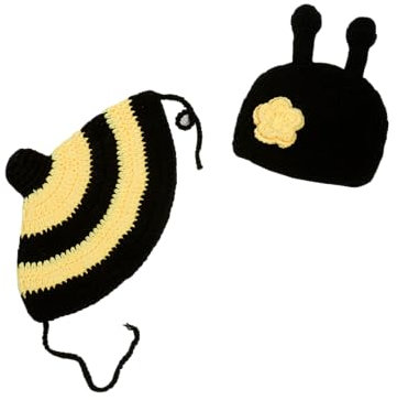Dtailz Accessoires de photographie pour nouveau-né - Tenue de séance photo pour bébé fille garçon - Costume amusant tricoté Chrochet, abeille, baby