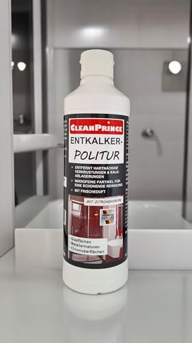 Entkalker - Politur 0,5 Liter CleanPrince Entkalker Reinigungsmittel Poliermittel Glas weiß flüssig