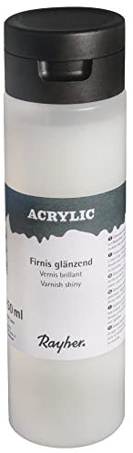 Rayher Acrylfirnis glänzend, Gemäldefirnis, glänzende Versiegelung oder Schlussfirnis für Acryl- und Ölmalerei, Flasche 250 ml, 38929000
