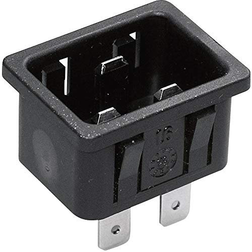 Kaiser 767/10/63/sw/C Kaltgeraete-Steckverbinder 767 Stecker, Einbau vertikal Gesamtpolzahl: 2 + PE