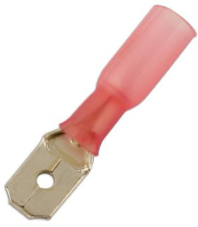 Connect 30166 Red Heat Shrink Male Push-on Terminal 6.3mm 25pc