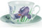 Roy Kirkham Grande Tasse mit Untertasse Iris - Knochenporzellan, 0,4l, Tasse mit Untertasse, Zuhause oder im Büro