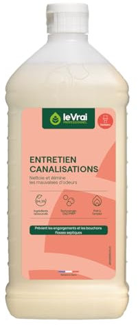 LE VRAI PROFESSIONNEL - Produit d’Entretien des Canalisations et Fosses Septiques - Prêt à l’Emploi - Senteur Pin des Landes - 95% d’Ingrédients Biosourcés - Fabrication Française - Flacon 1 L